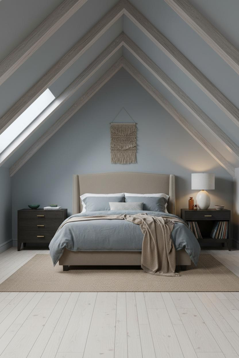 Cozy Attic Bedroom Low Ceiling Minimal