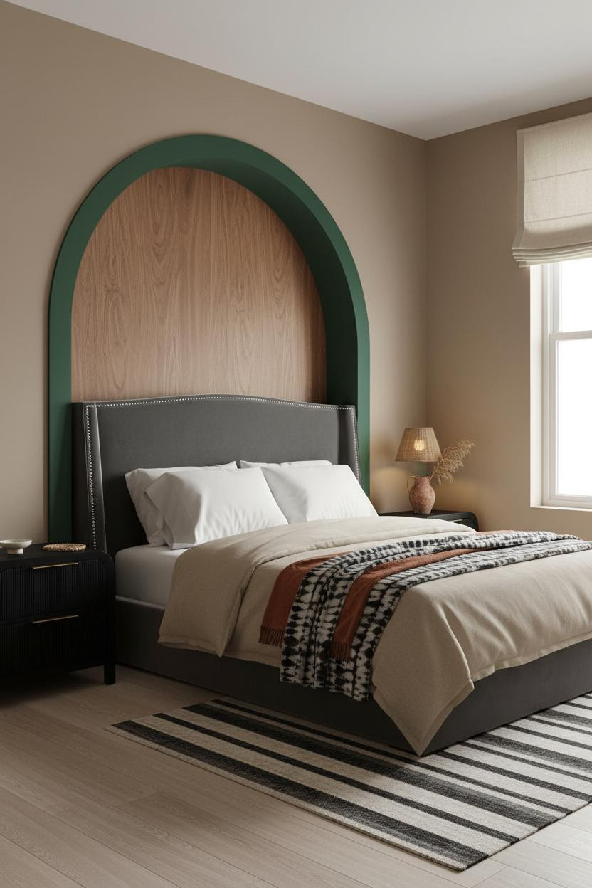 Small Bedroom Couples Forest Green Niche