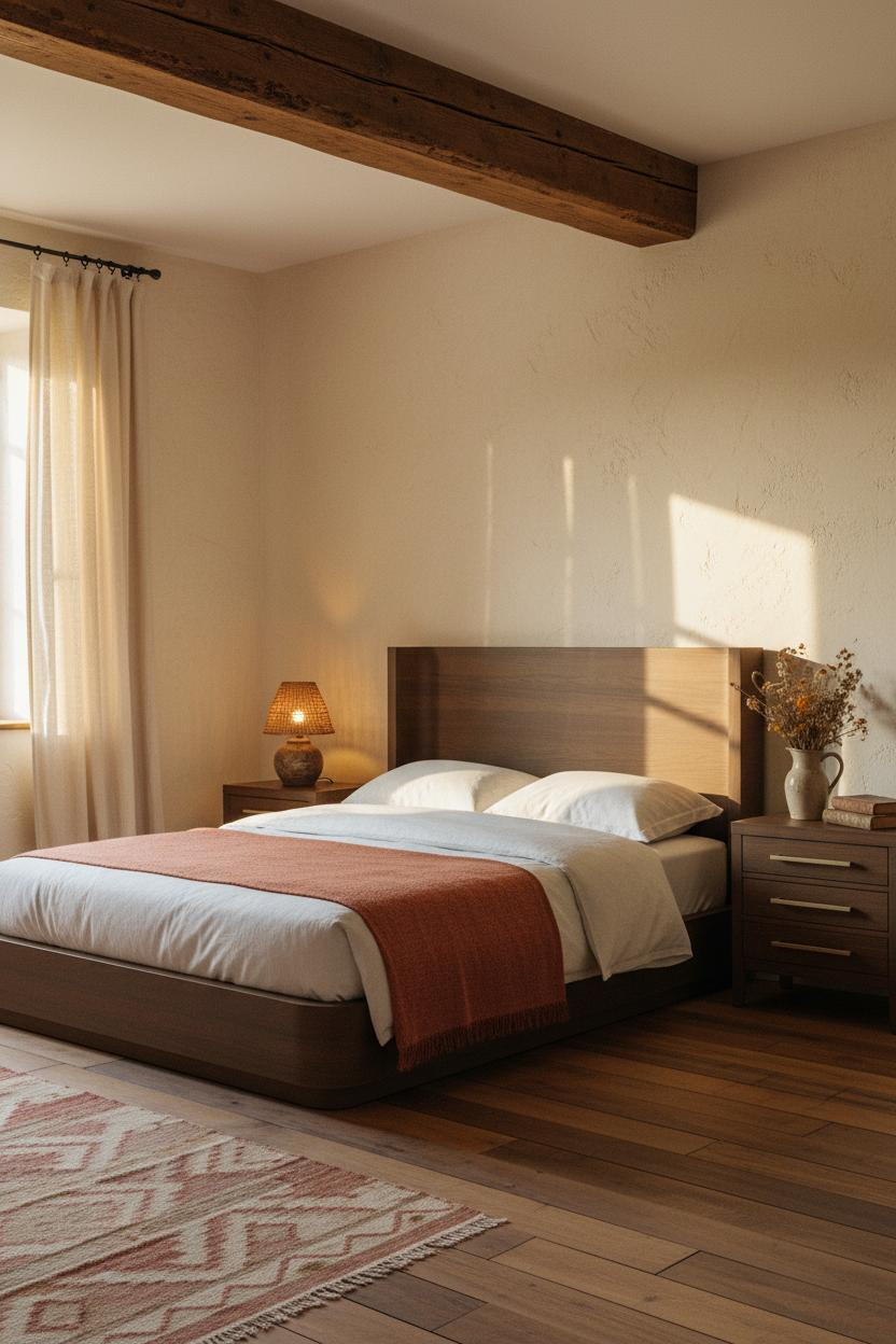 Rustic Cottage Bedroom Provençal Farmhouse Exposed Beams