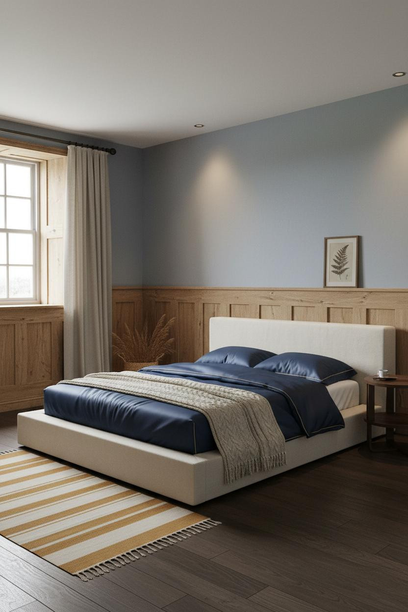 Rustic Cottage Bedroom Oak Wainscoting