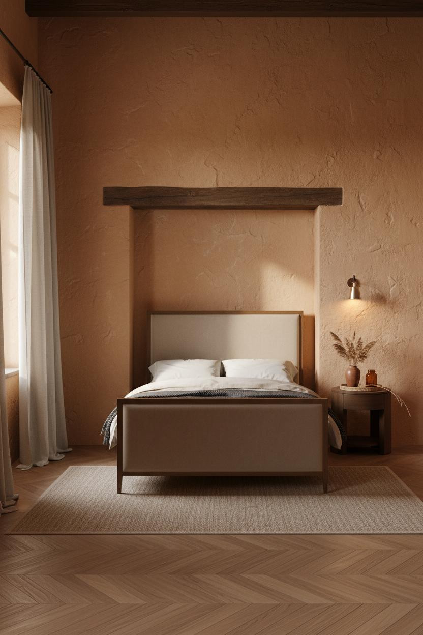 Rustic Cottage Bedroom Tuscan Alcove Plaster