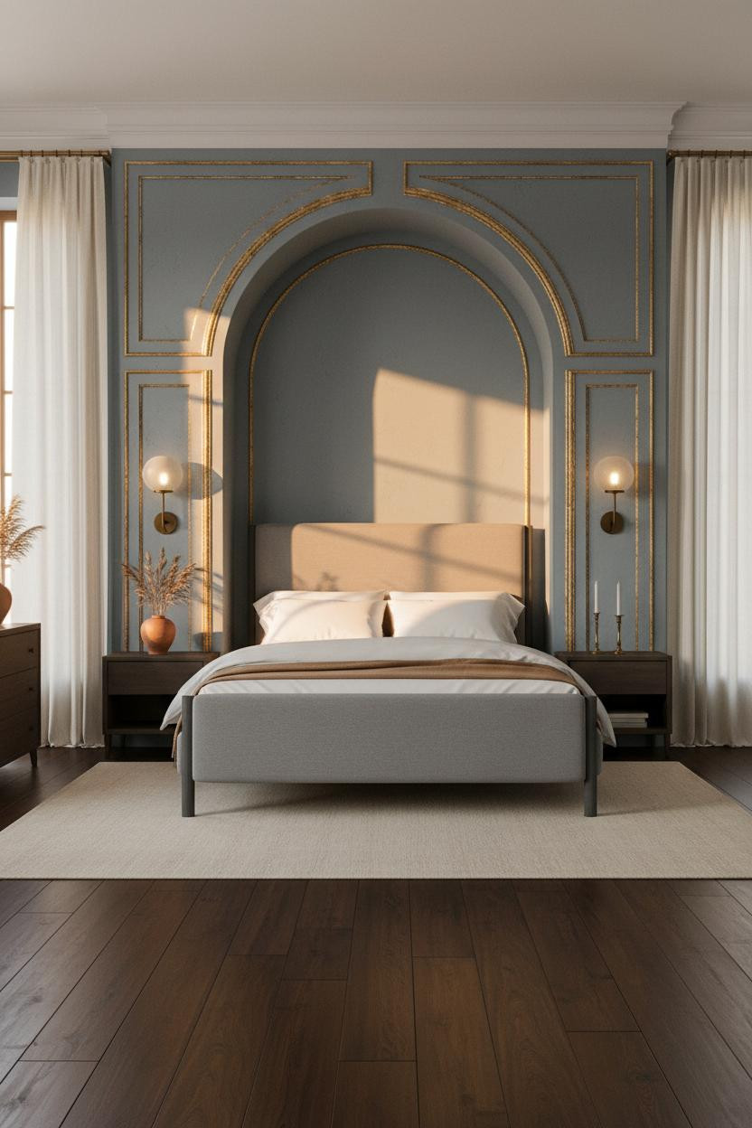 Neo Classical Bedroom Coffered Plaster Luxury