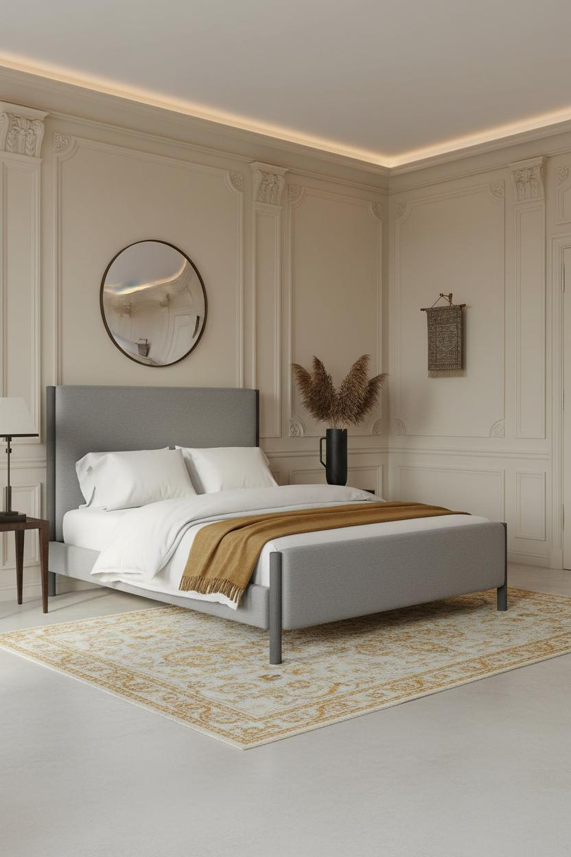Neo Classical Bedroom Paneled Walls Luxury