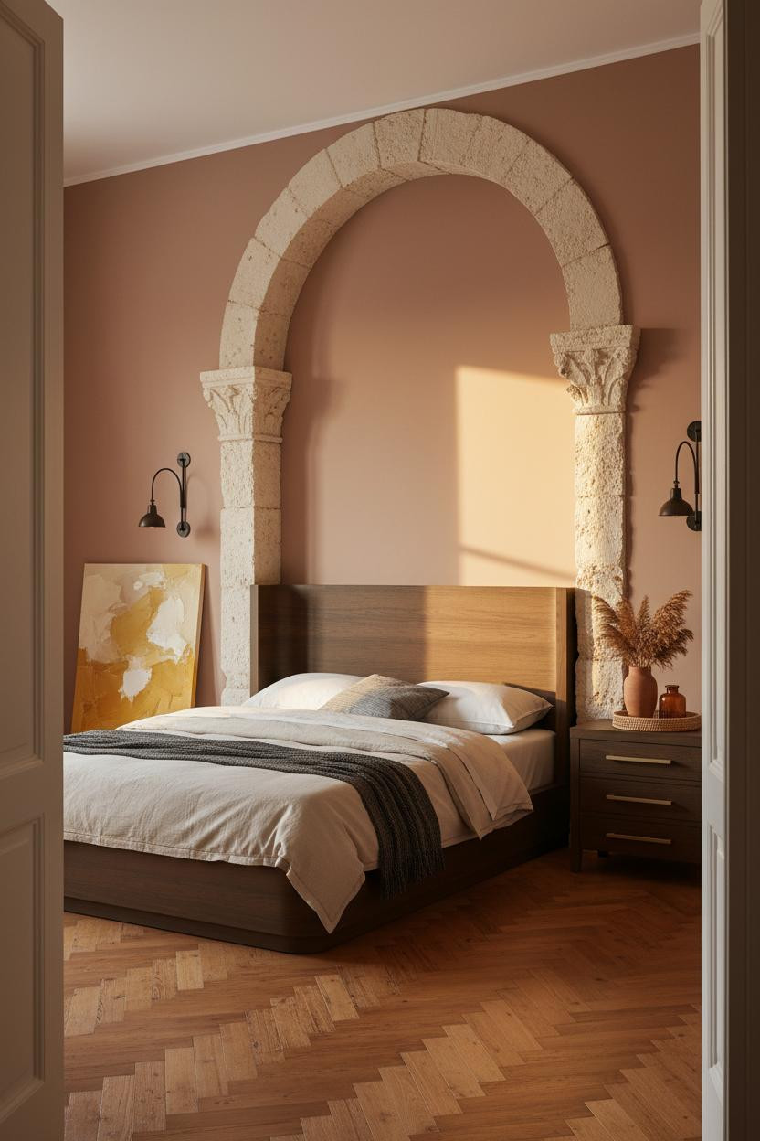 Modern Vintage Bedroom Mediterranean Arch