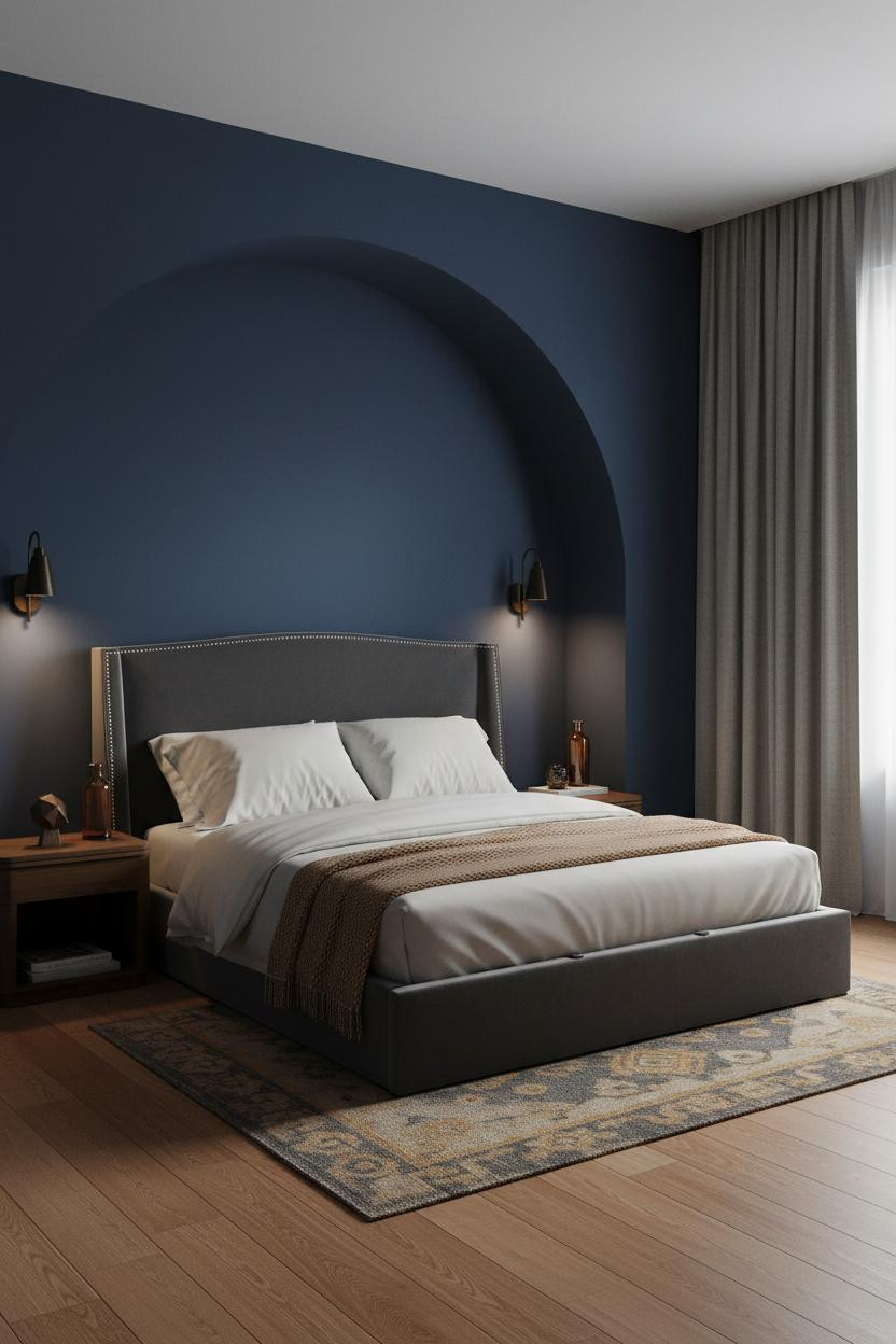 Dark Grey Bed Frame Bedroom Indigo Alcove