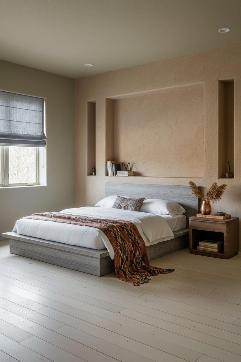 Western Bedroom Clay Plaster Ranch
