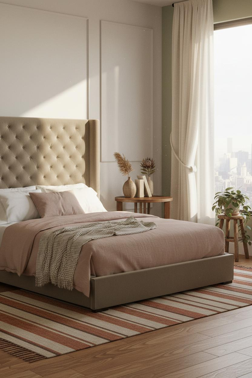 Boho Bedroom Board and Batten Earthy Warm