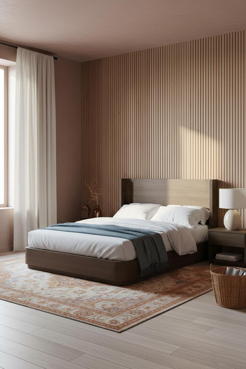 Cozy Boho Bedroom Earthy Accent Wall