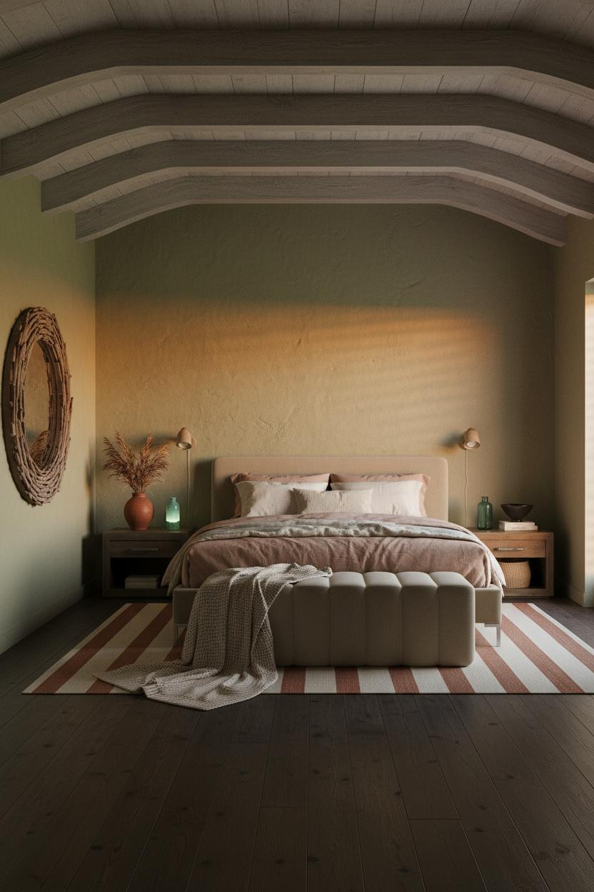 Coastal Cottage Bedroom Blue Plaster Driftwood