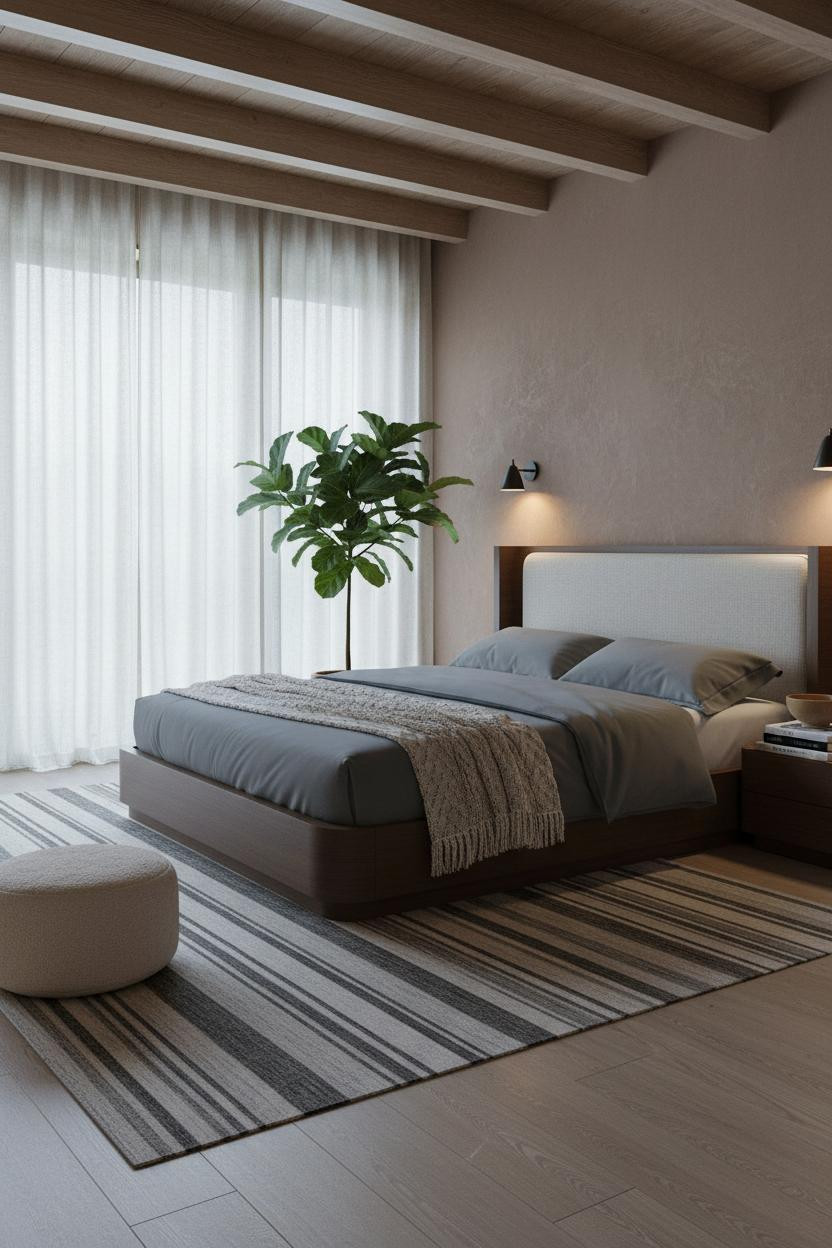Earthy Luxury Bedroom Japandi Warm Lighting