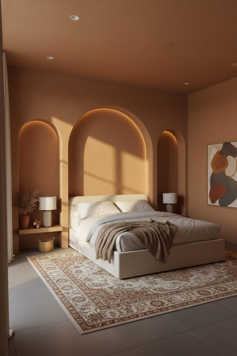 Earthy Luxury Bedroom Terracotta Alcove