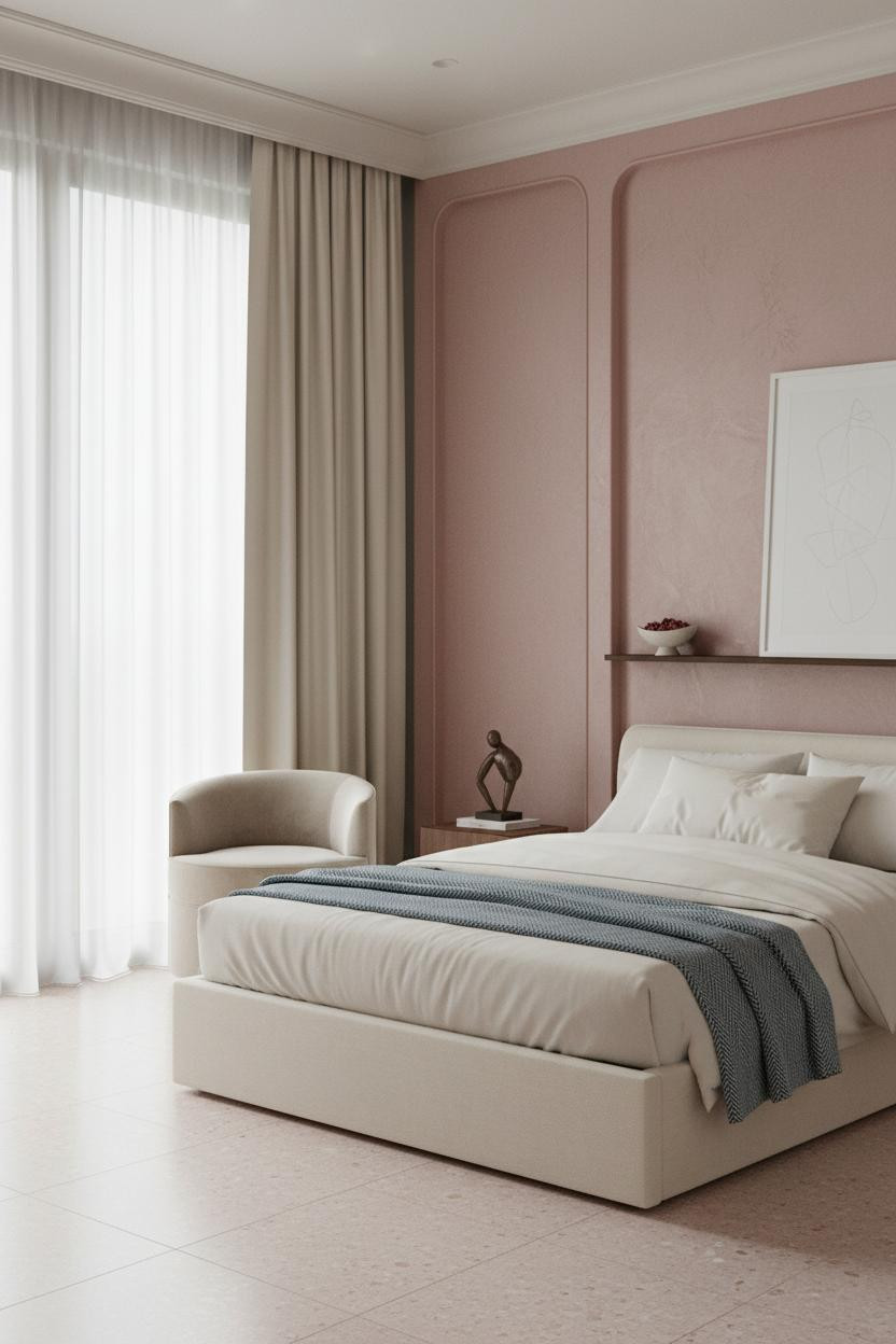 Pink Luxury Bedroom Rose Quartz Wainscoting