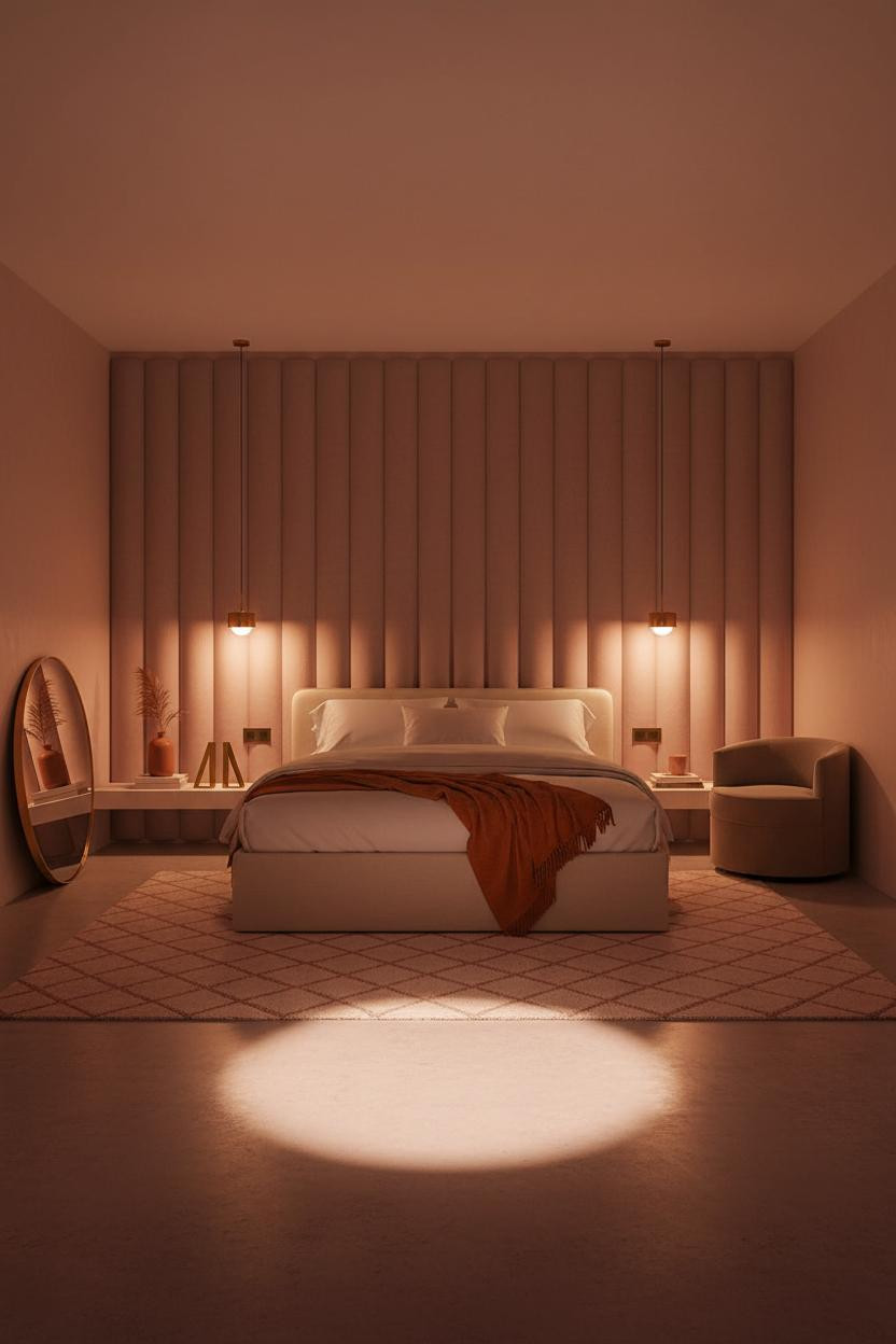 Pink Luxury Bedroom Quilted Accent Wall