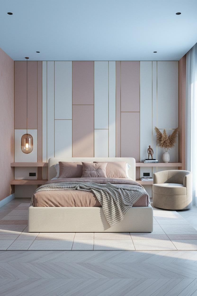 Pink Luxury Bedroom Brass Gallery Wall