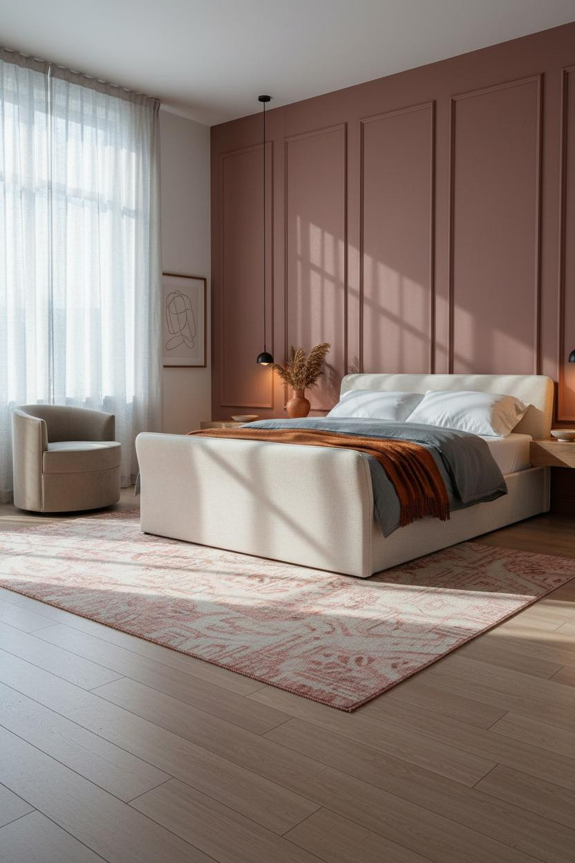 Pink Luxury Bedroom Japandi Rose Walls