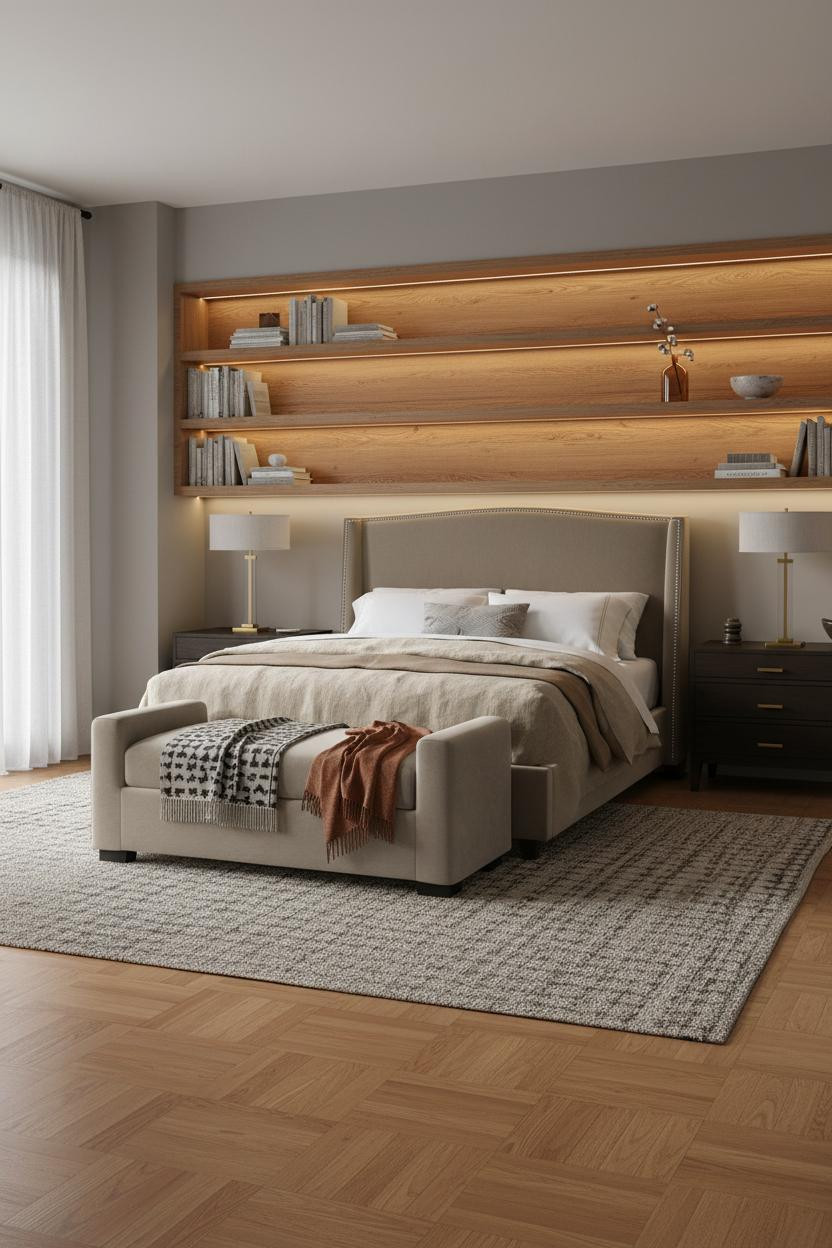 Couples Bedroom Ideas Farmhouse Shelving