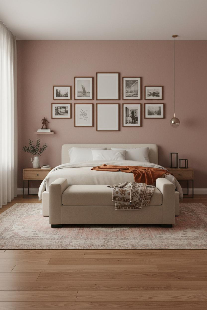 Couples Bedroom Gallery Wall Boho Modern