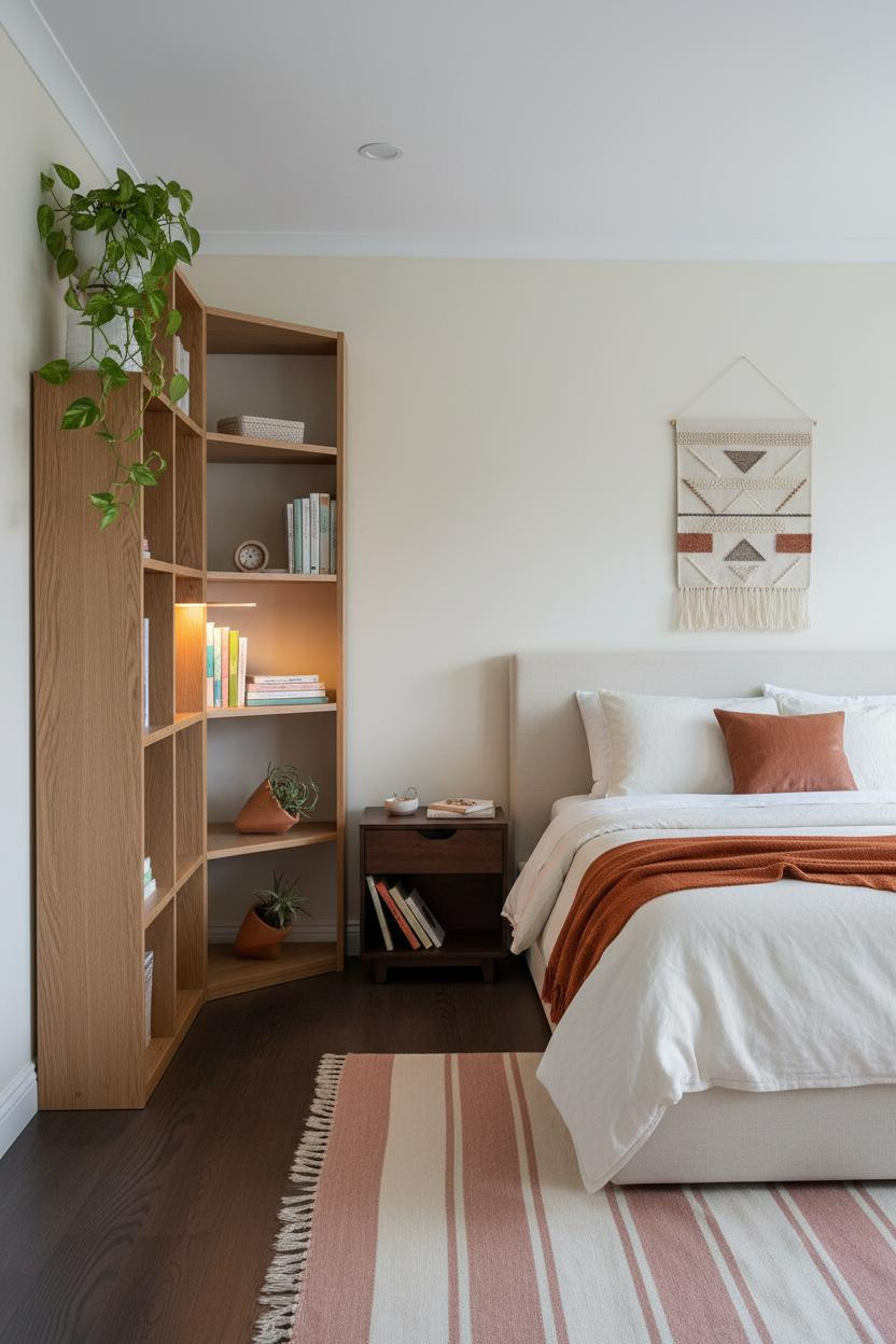 Teen Bedroom Makeover Oak Shelving And Cozy Layers