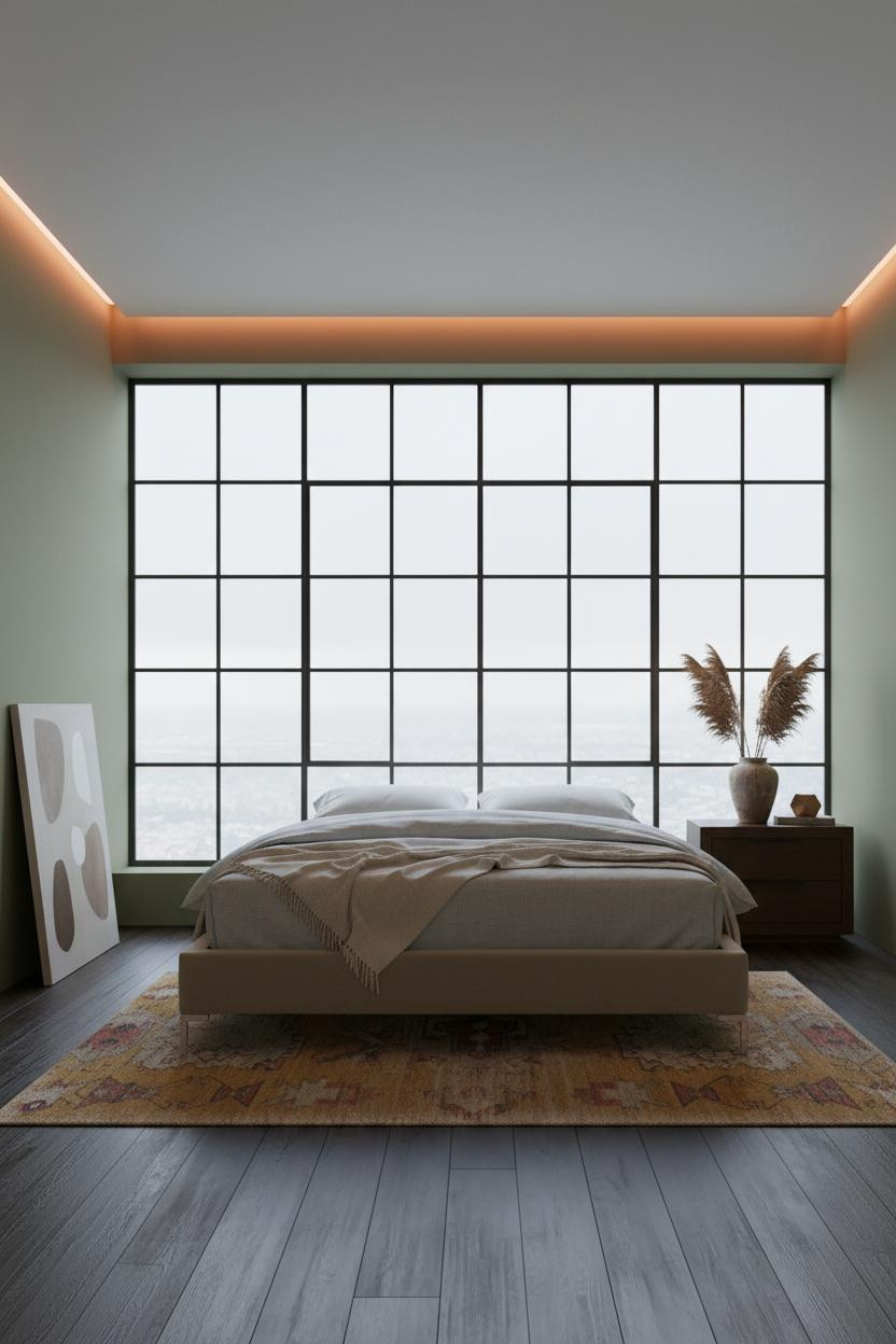 Floating Bed Frame Modern Bedroom MCM Design