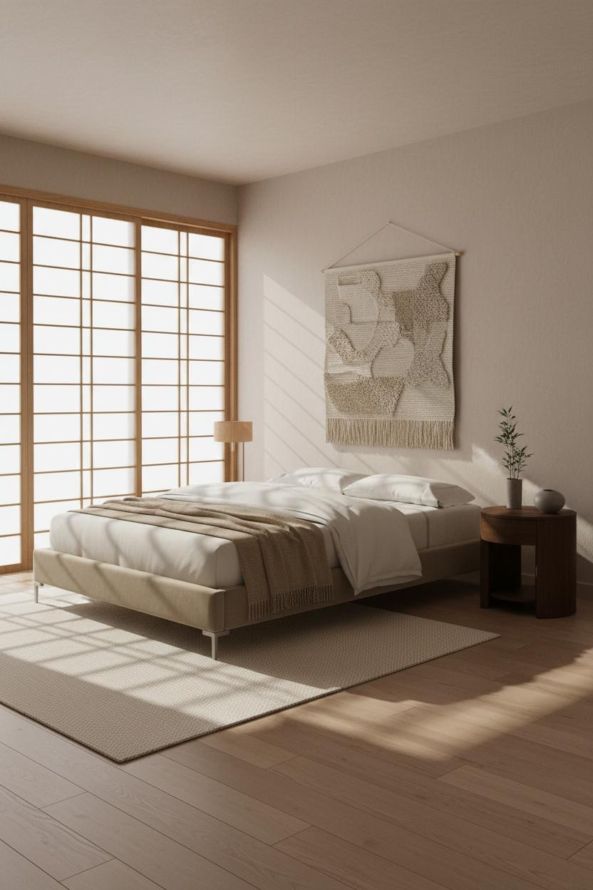 Japanese Bedroom Shoji Screen Platform Bed