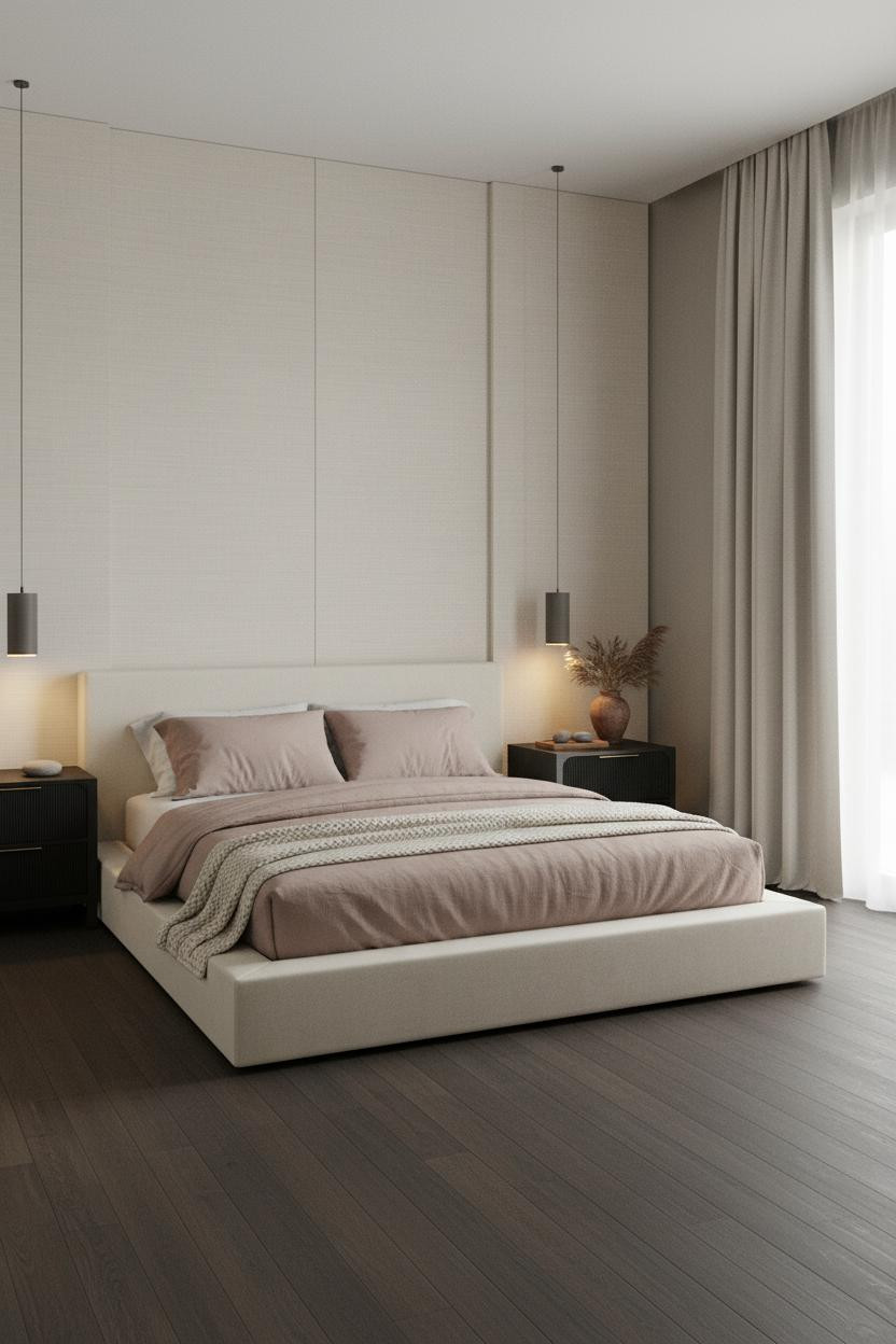 Japanese Bedroom Minimalist Linen Panels
