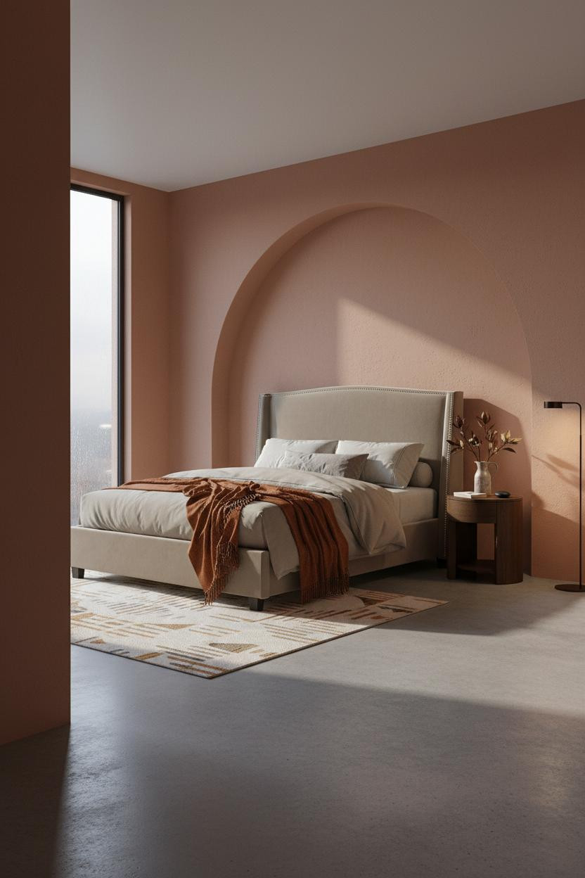 Japanese Bedroom Wabi Sabi Arched Niche