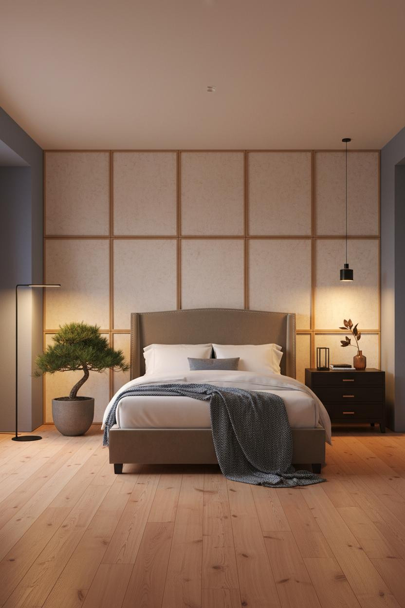 Japanese Bedroom Zen Rice Paper Headwall