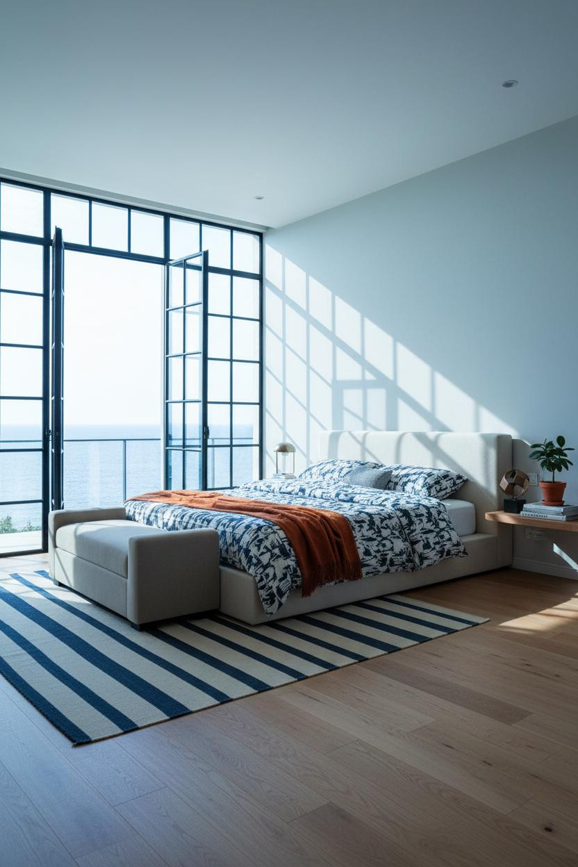 Green Coastal Bedroom Sage Blue Window