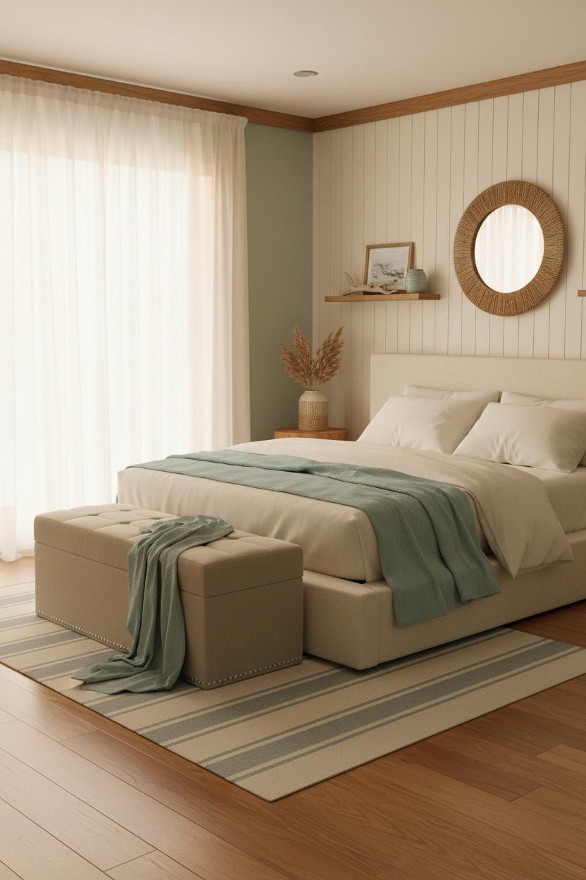 Green Coastal Bedroom Sage Blue Shiplap