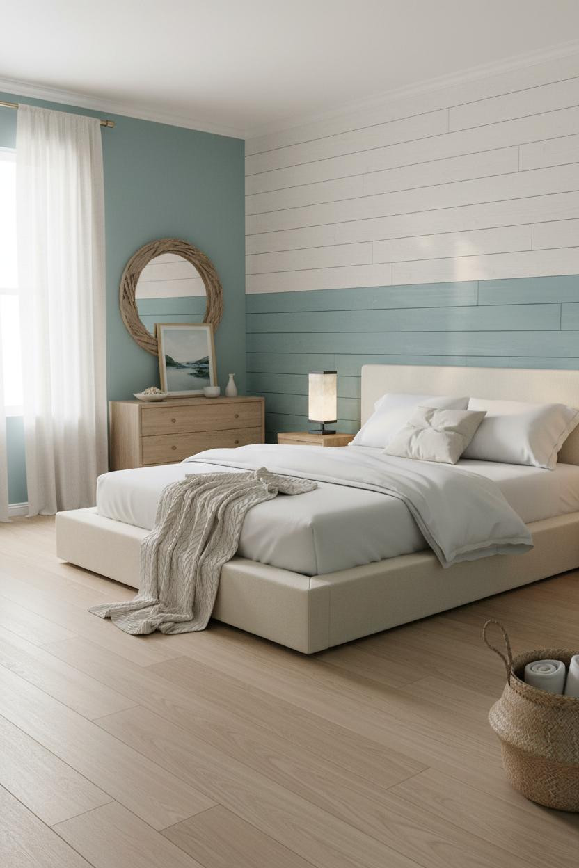 Coastal Granddaughter Bedroom Shiplap Seafoam