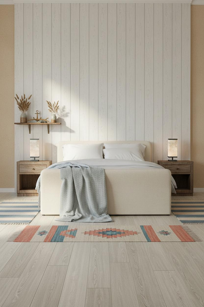 Coastal Granddaughter Bedroom Whitewashed Paneling
