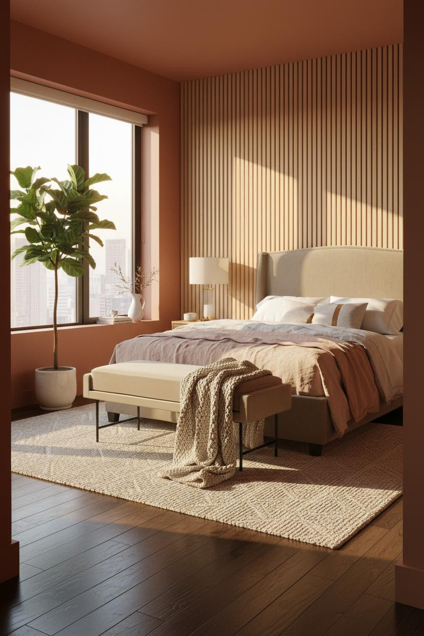 Studio Apartment Coastal Modern Oak Slatted