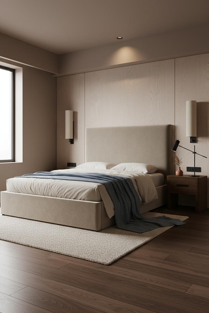 Studio Apartment Warm Minimalist Bedroom