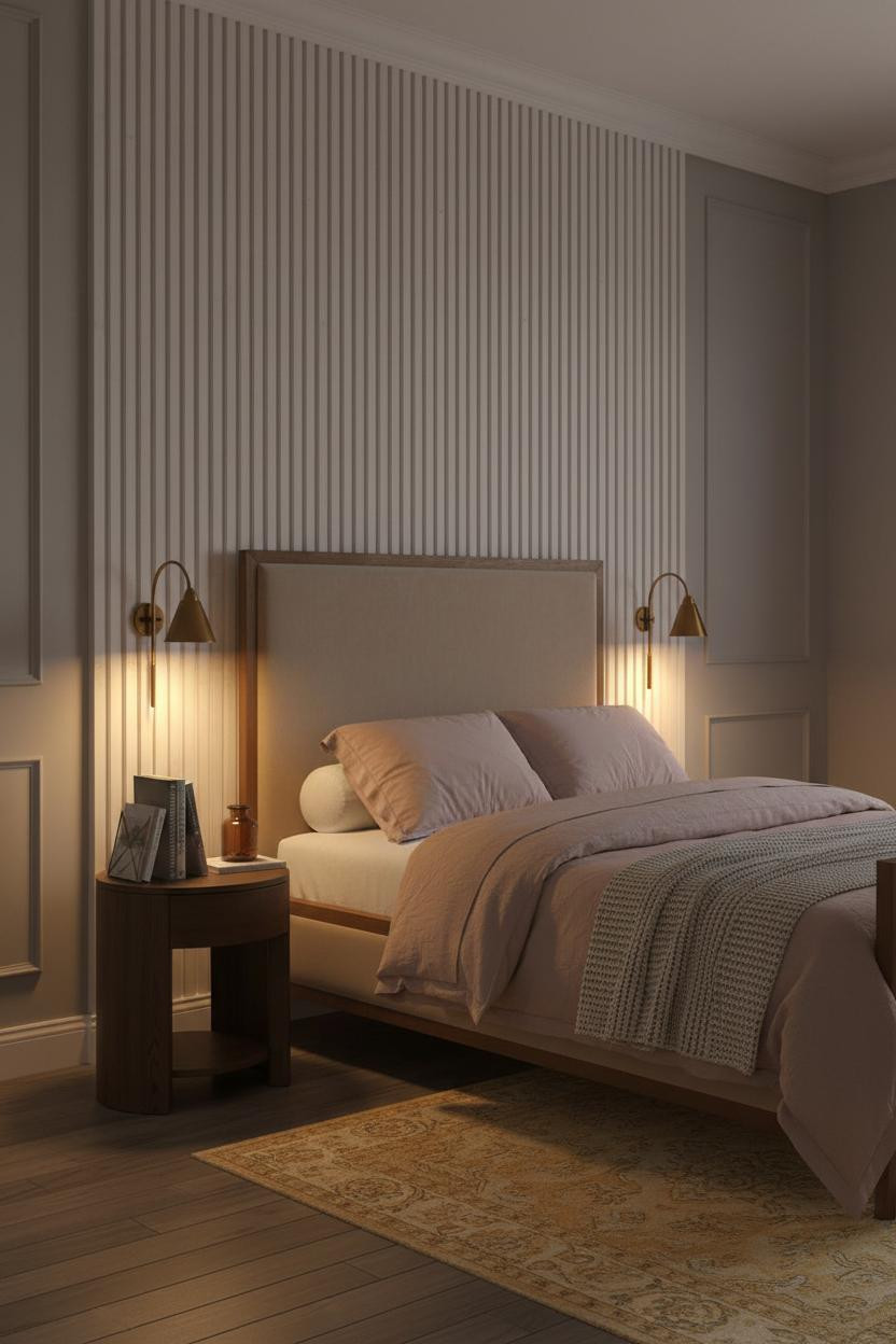 Cozy Bedroom Small Room Fluted Panels