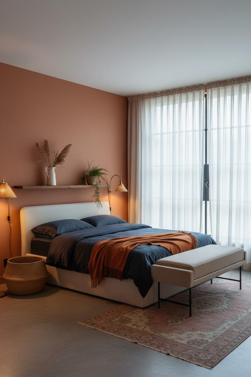 Cozy Small Bedroom Boho Terracotta