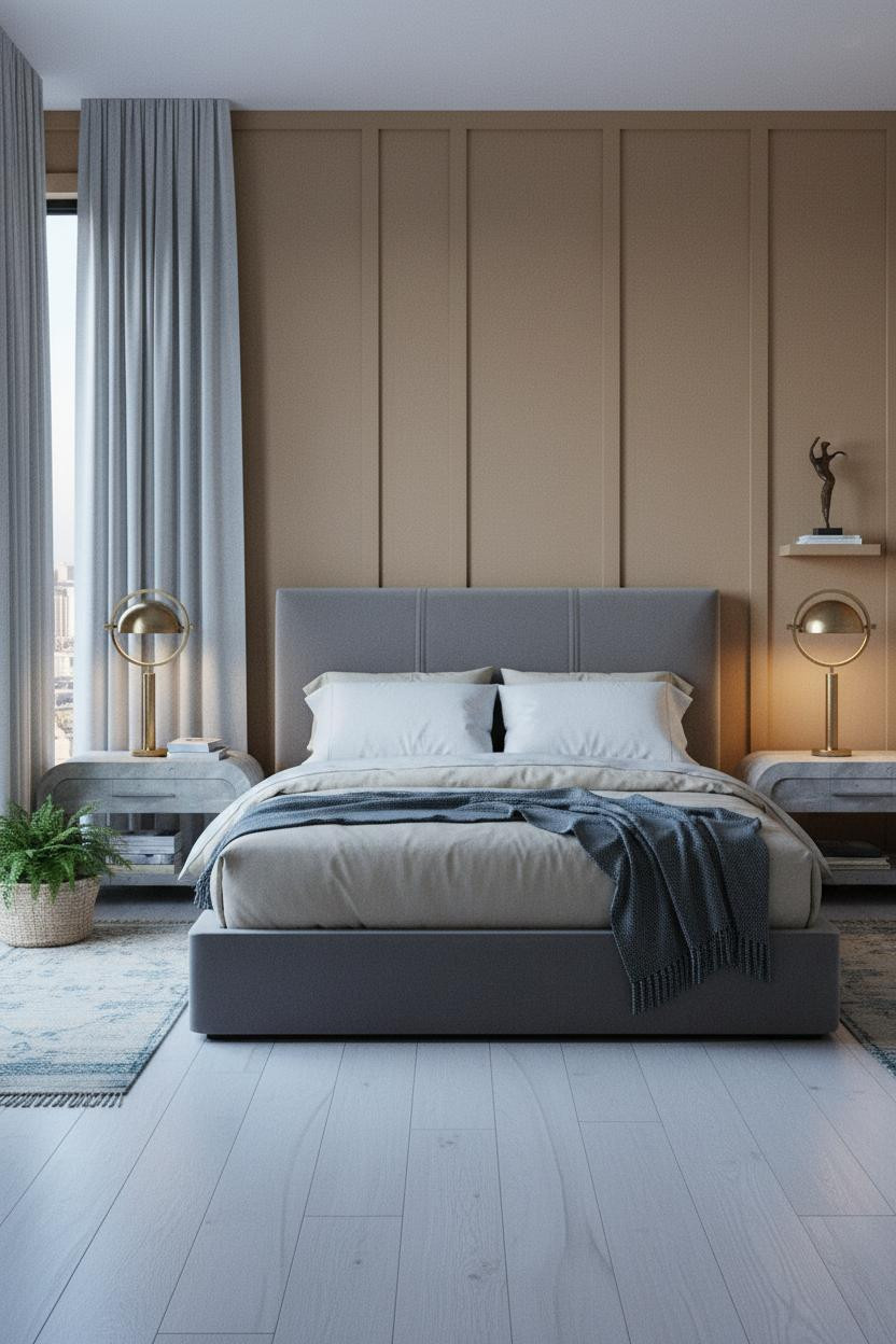 Cozy Small Bedroom Camel Walls Natural Light