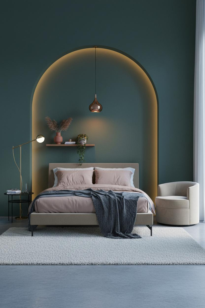 Quiet Luxury Bedroom Scandinavian Arched Niche