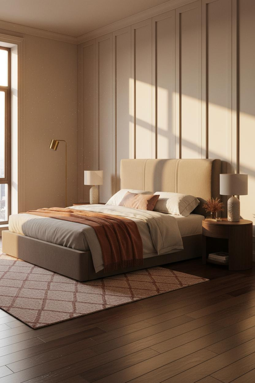 Quiet Luxury Bedroom Board Batten Window Light