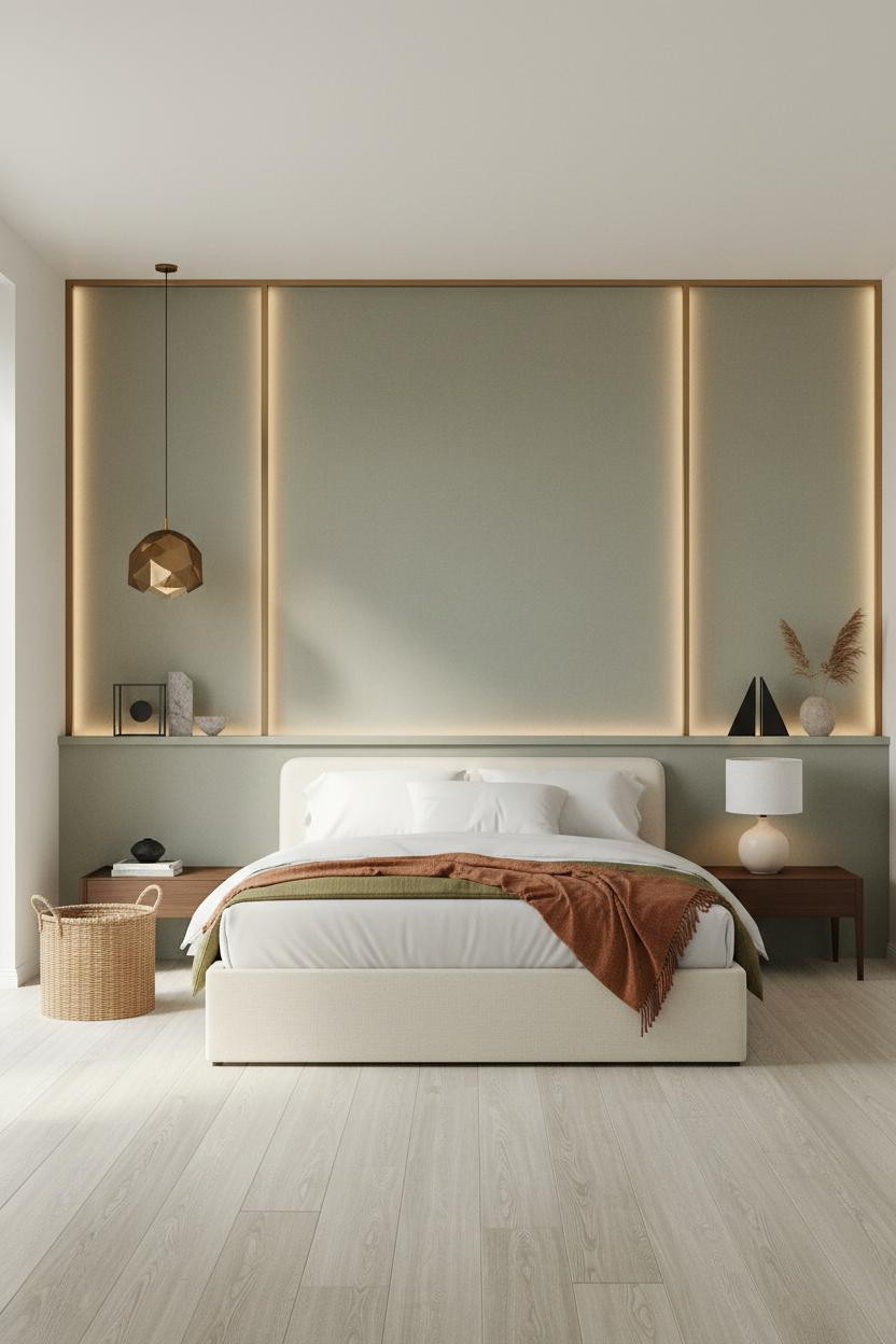 Modern Luxury Bed Design Backlit Headboard