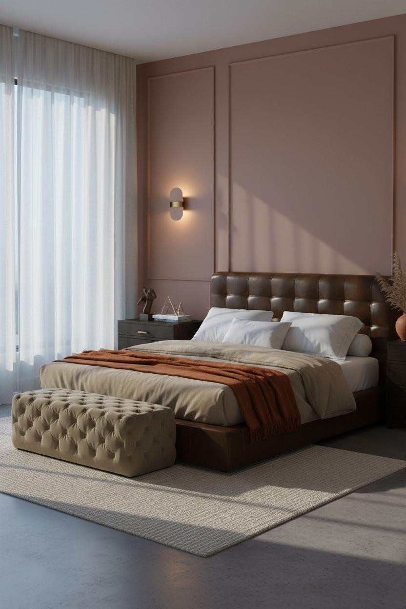 Modern Luxury Bed Design Dusty Rose Master