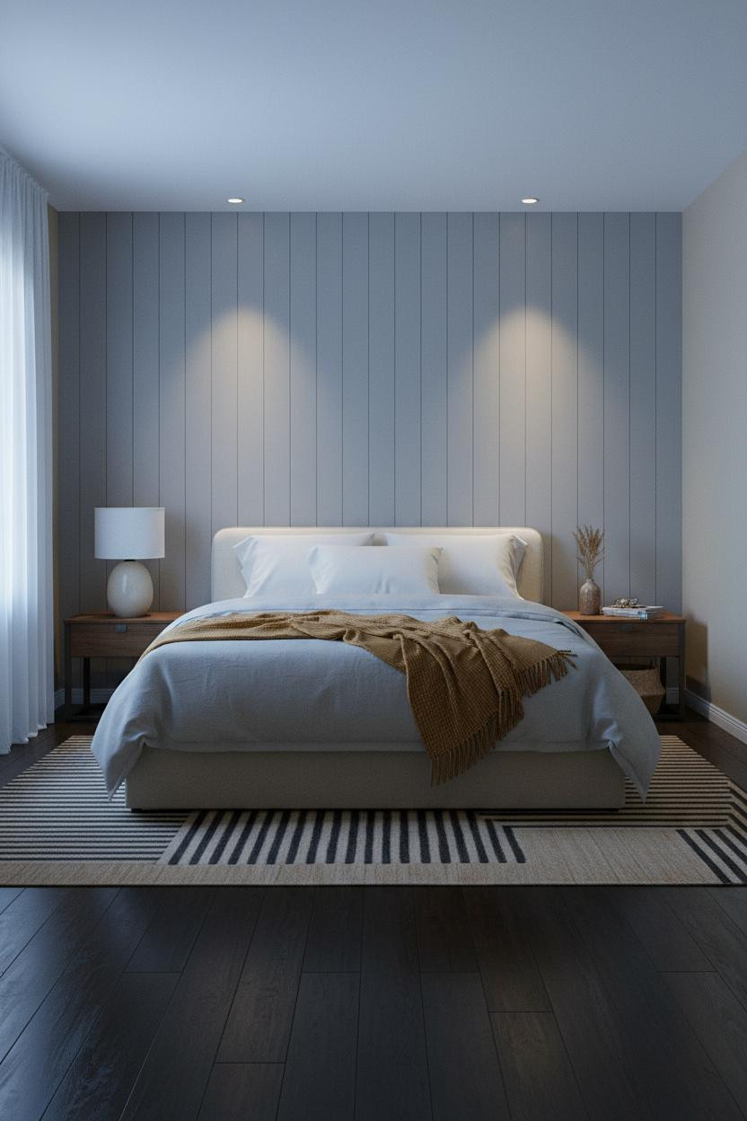 Small Double Bedroom Board Batten Accent