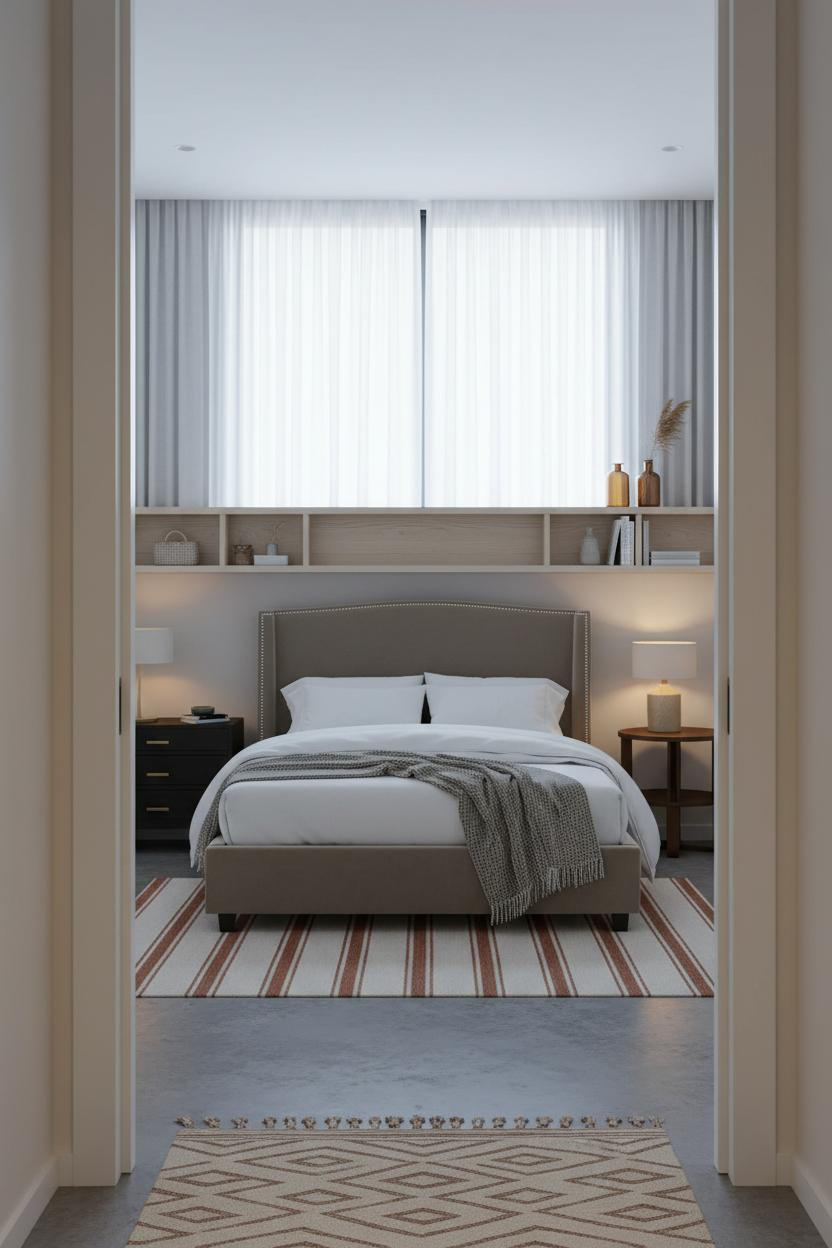 Small Double Bedroom Coastal Modern