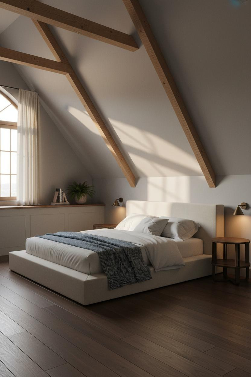 Small Attic Bedroom Angled Roof Low Ceiling