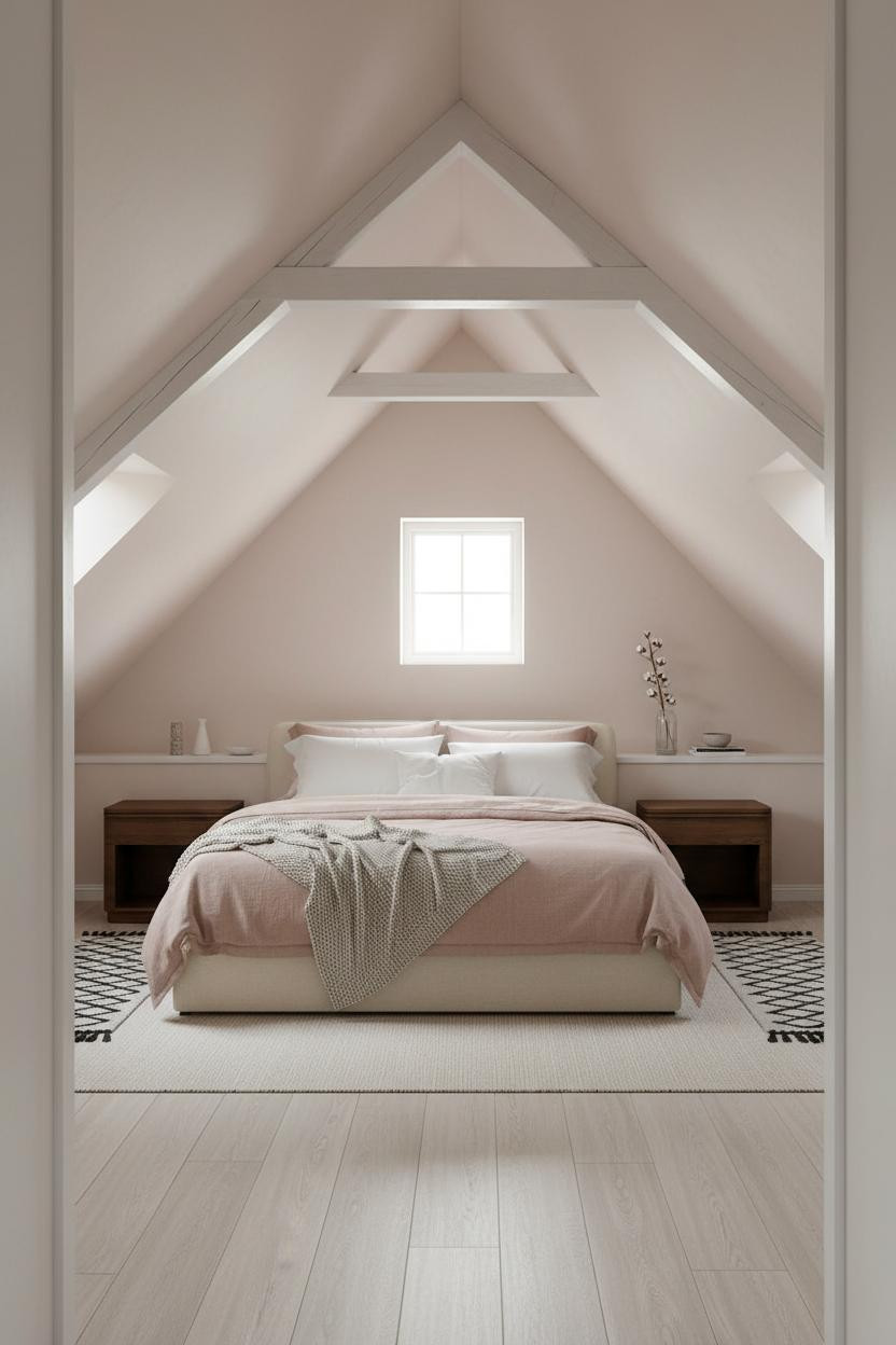 Small Attic Bedroom Sloped Ceiling Coastal