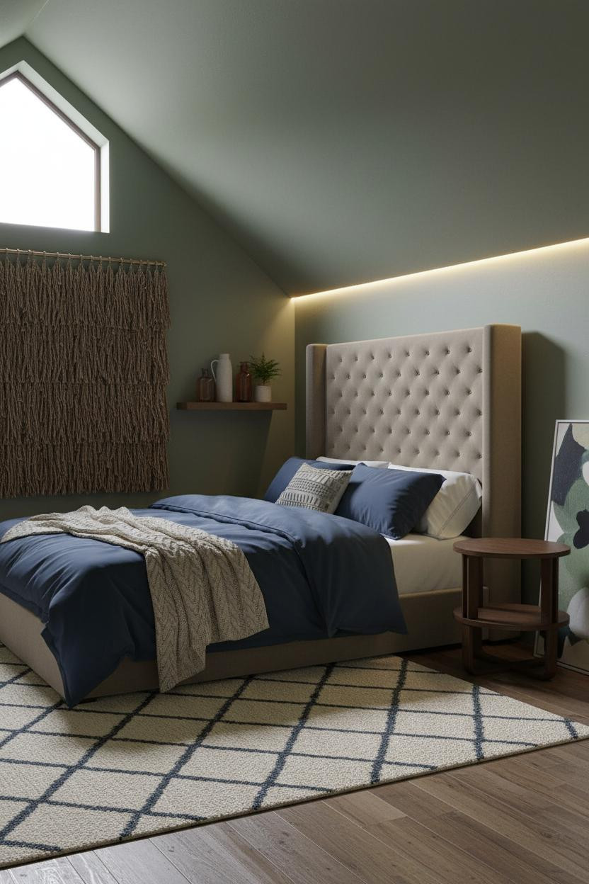 Small Attic Bedroom Low Ceiling Boho