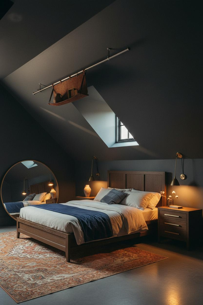 Small Attic Bedroom Sloped Walls Low Ceiling