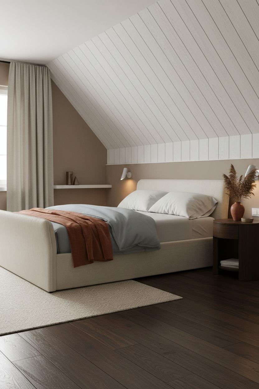 Low Ceiling Attic Bedroom Slanted Shiplap
