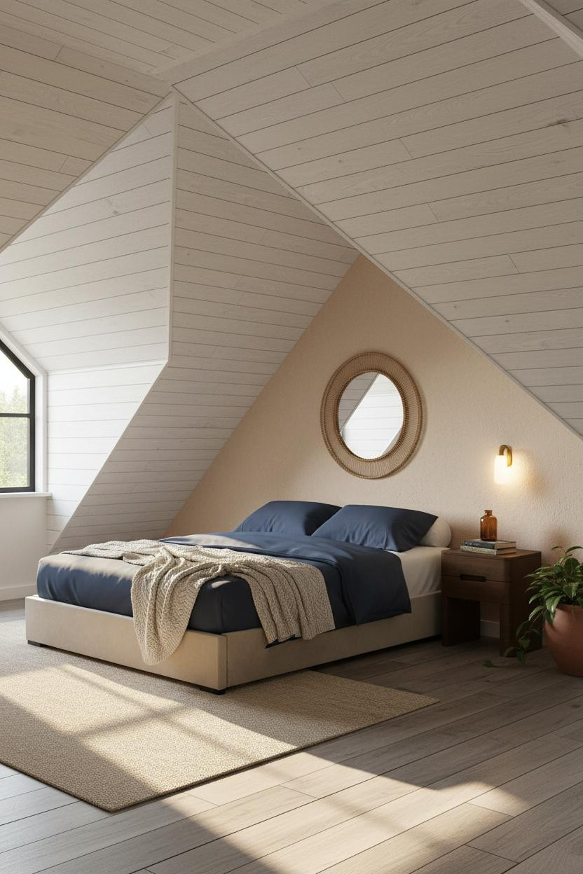 Low Ceiling Attic Bedroom Slanted Walls Nordic