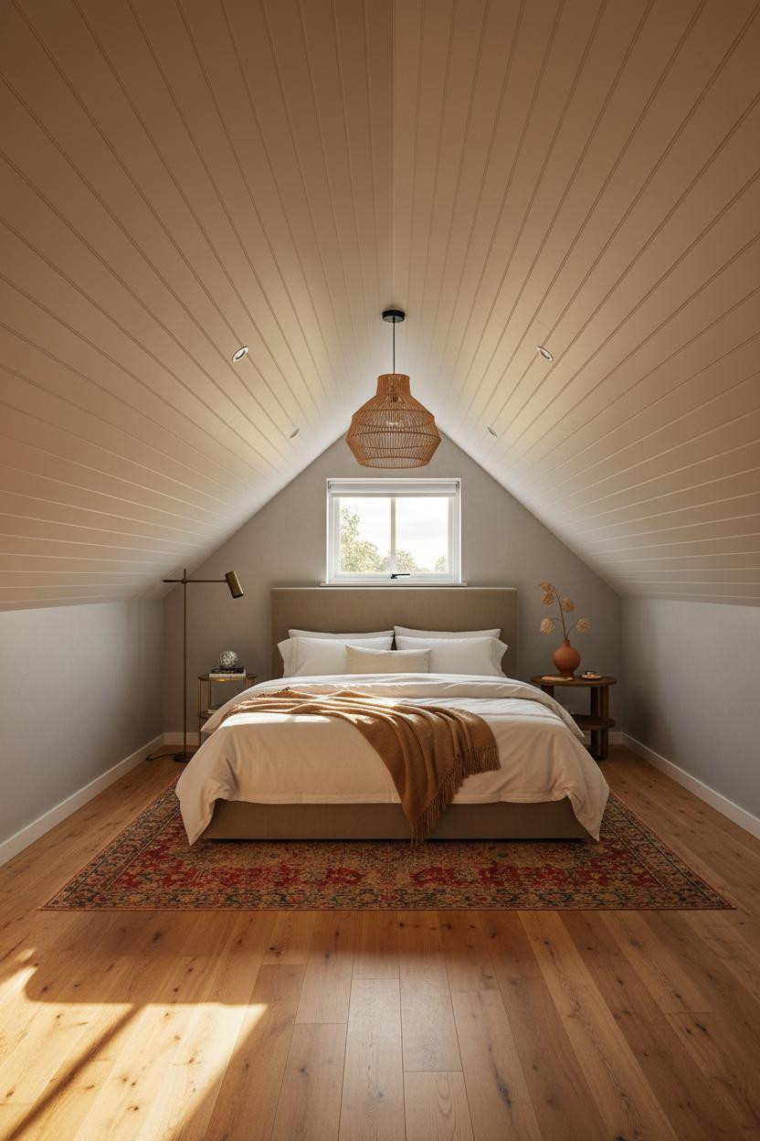 Low Ceiling Attic Bedroom Slanted Walls Design