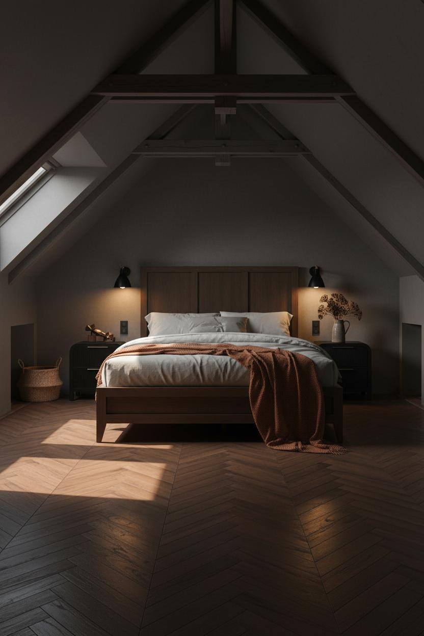 Low Ceiling Attic Bedroom Slanted Walls Design